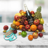 Fresh Fruit Basket with Champagne