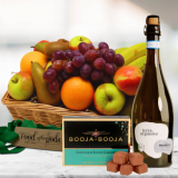organic fruit basket with vegan prosecco