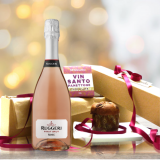 rose prosecco and panetonne gift